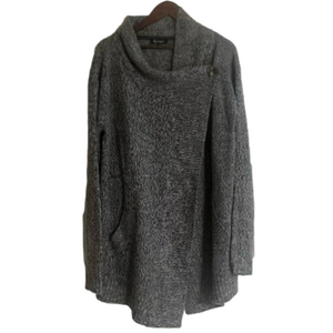 Lily Morgan Wrap Woman’s Grey Sweater, Size XL